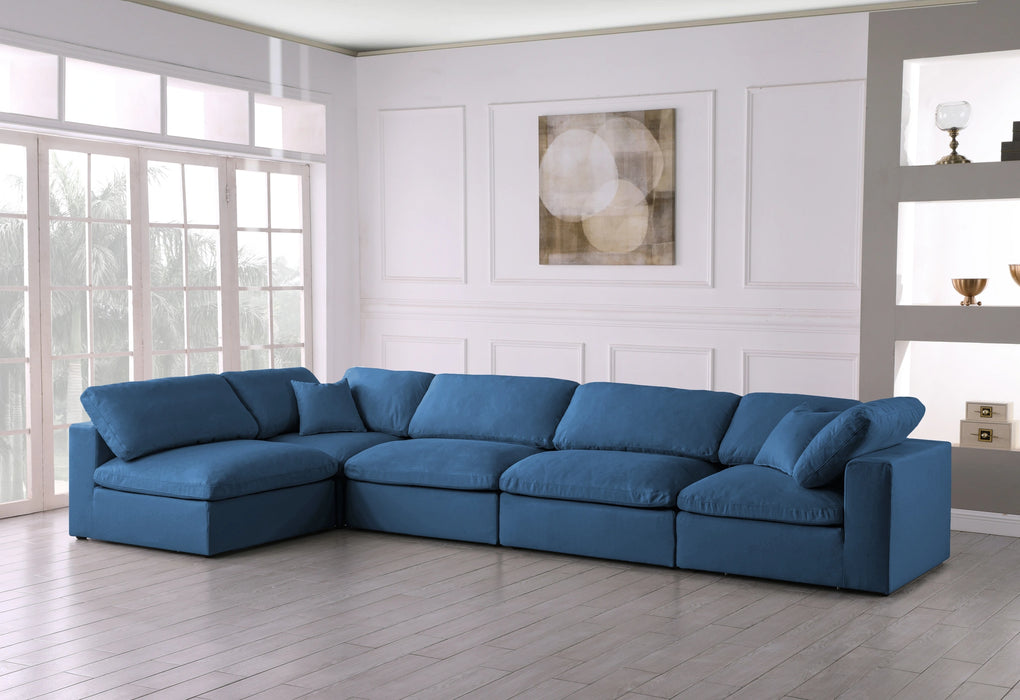 Plush Navy Velvet Standard Cloud Modular Sectional