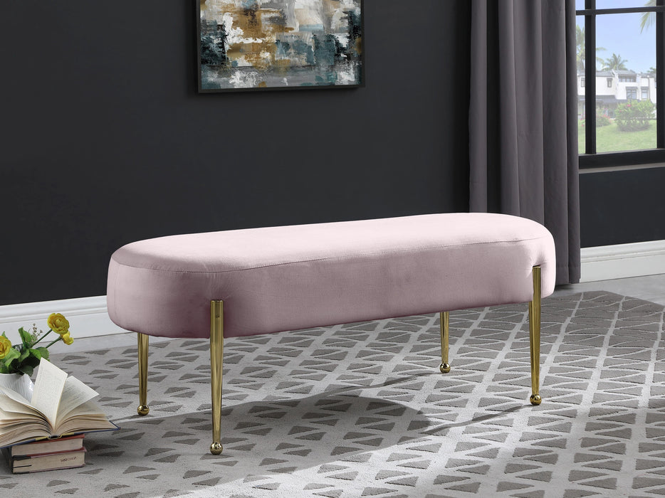 Gia Pink Velvet Bench