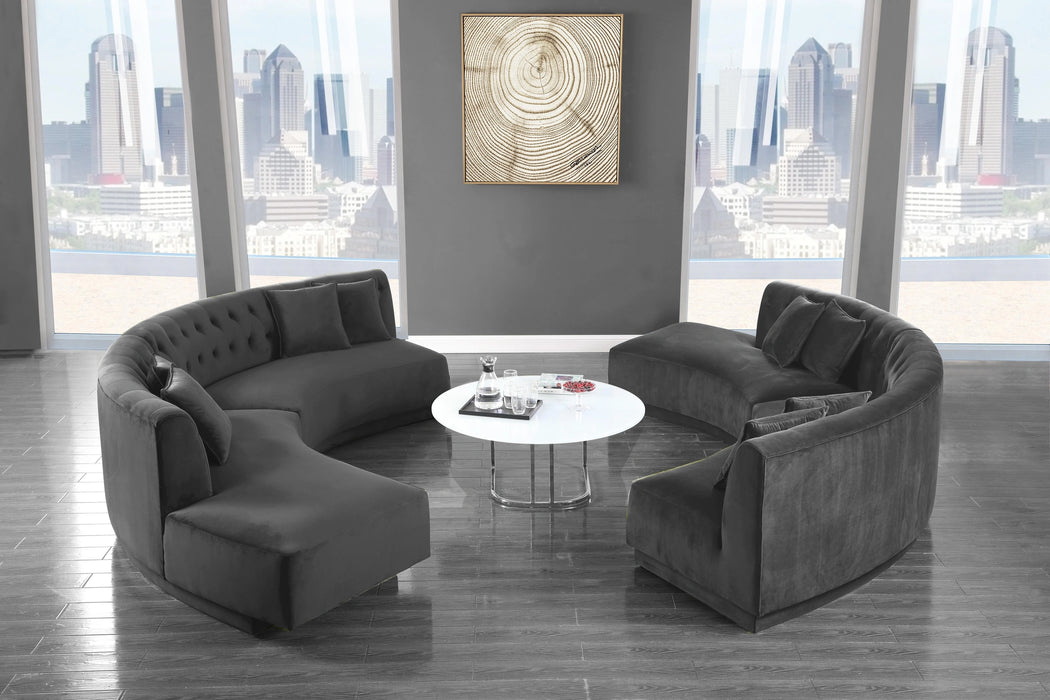 Kenzi Grey Velvet 2pc. Sectional