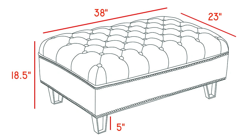 Lucas Grey Velvet Ottoman