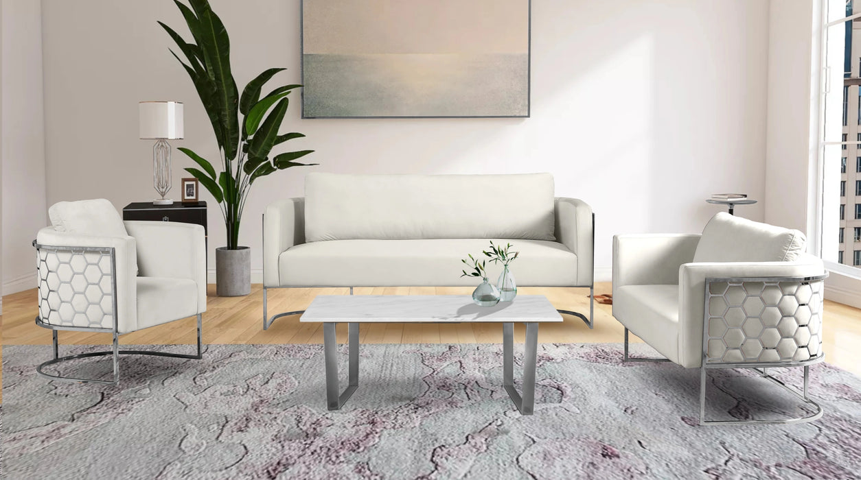 Casa Cream Velvet Loveseat