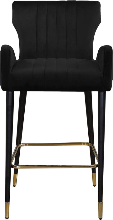 Luxe Black Velvet Stool