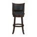 Bristol 29" Bar Stool W/Black Pu Cushions-Dk Brown