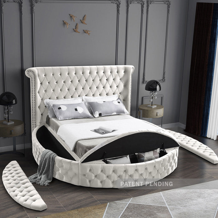 Luxus Cream Velvet Full Bed (3 Boxes)