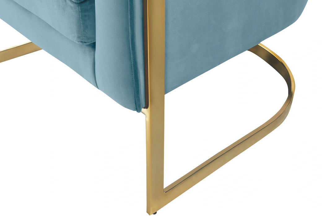 Carter Aqua Velvet Accent Chair