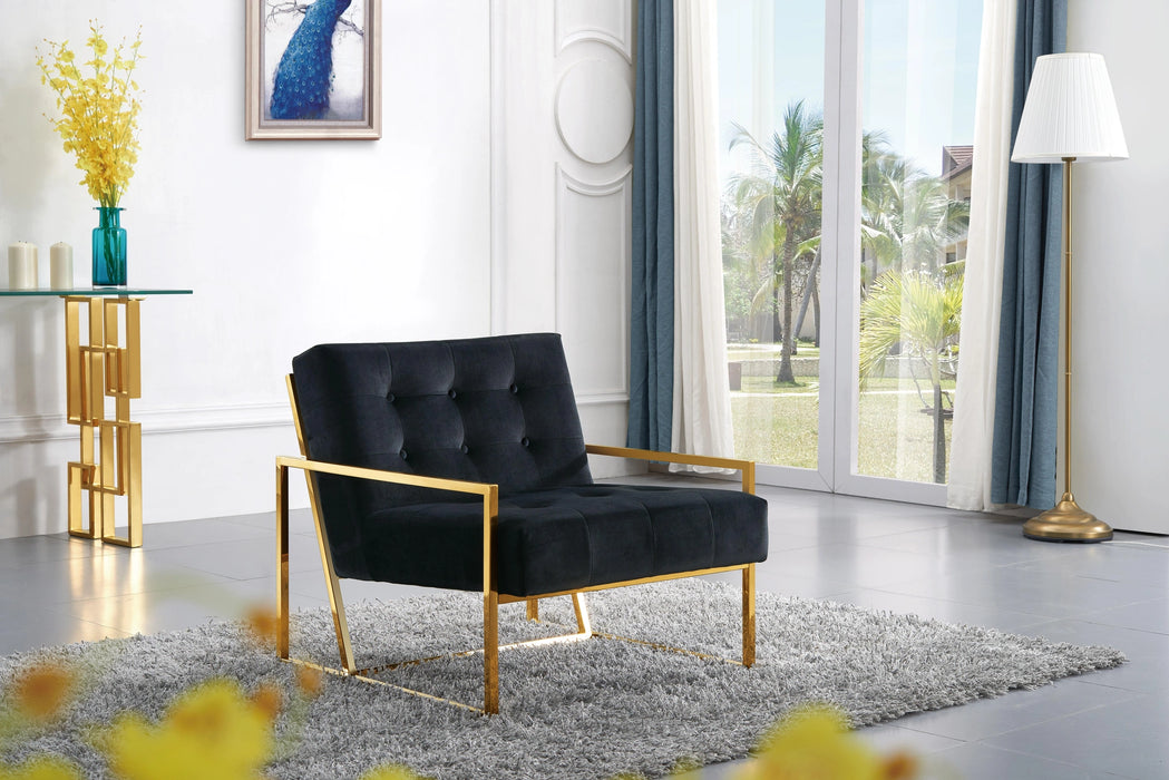 Pierre Black Velvet Accent Chair
