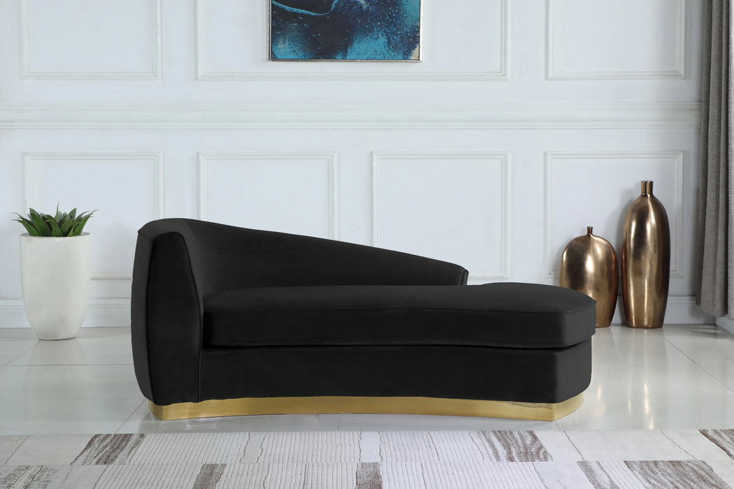 Julian Black Velvet Chaise