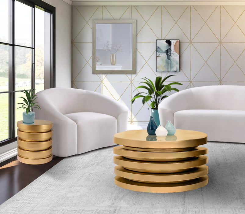 Levels Brushed Gold Coffee Table