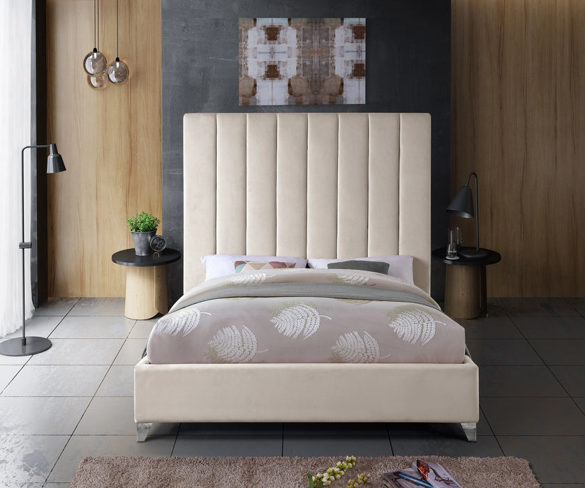Via Cream Velvet Full Bed