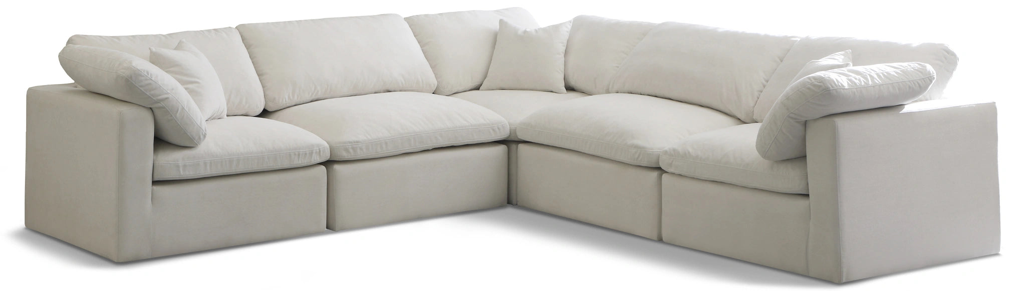 Plush Cream Velvet Standard Cloud Modular Sectional