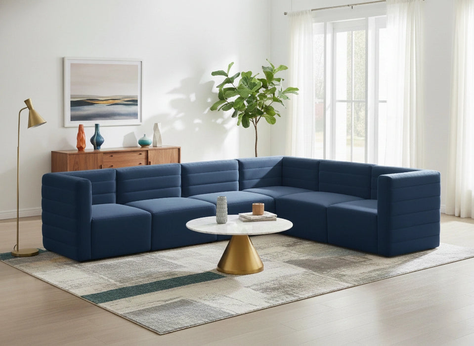 Quincy Navy Velvet Modular Sectional