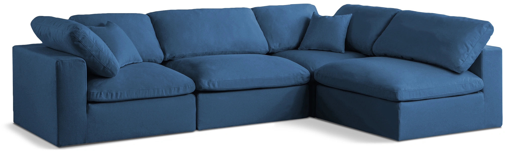 Plush Navy Velvet Standard Cloud Modular Sectional