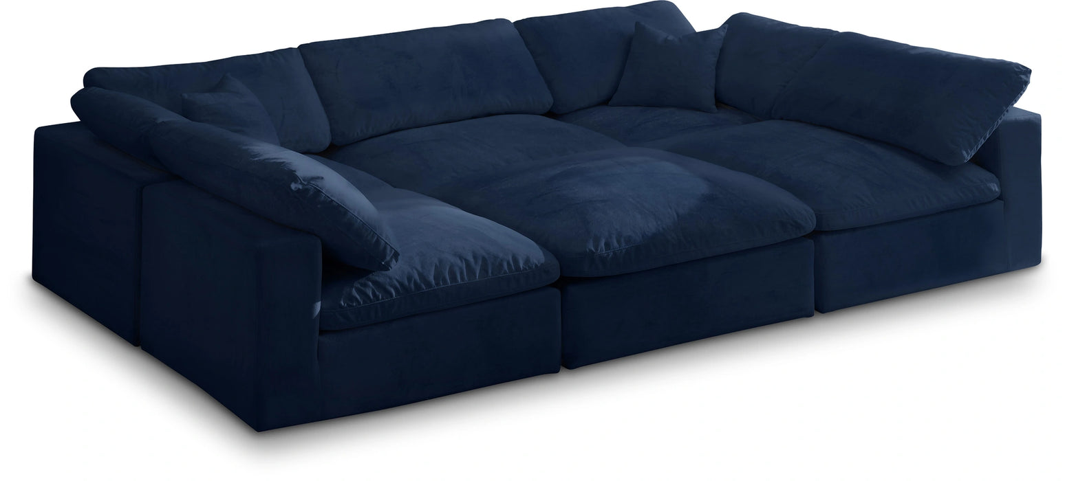 Cozy Navy Velvet Cloud Modular Sectional