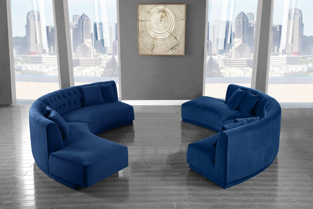 Kenzi Navy Velvet 2pc. Sectional