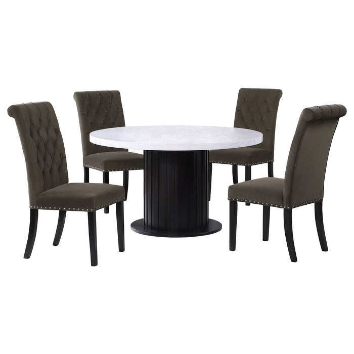 Sherry Rectangular Marble Top Dining Table set
