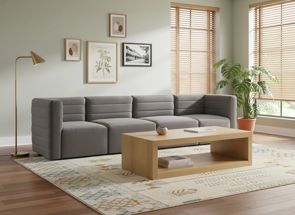 Quincy Grey Velvet Modular Sofa