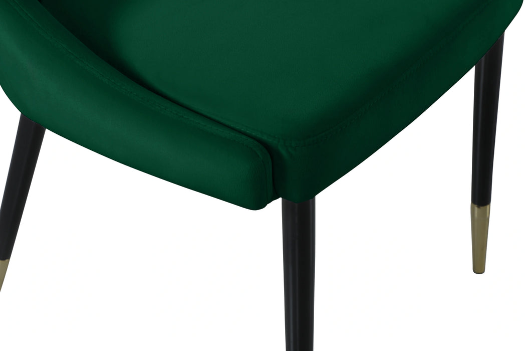 Sleek Green Velvet Dining Chair