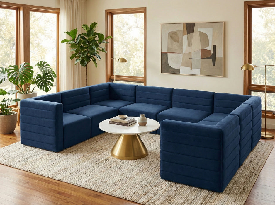 Quincy Navy Velvet Modular Sectional