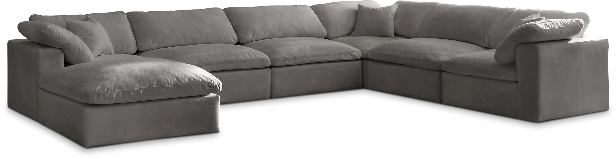 Cozy Grey Velvet Cloud Modular Sectional
