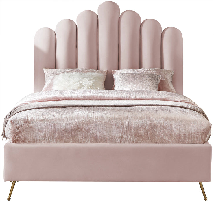 Lily Pink Velvet Full Bed