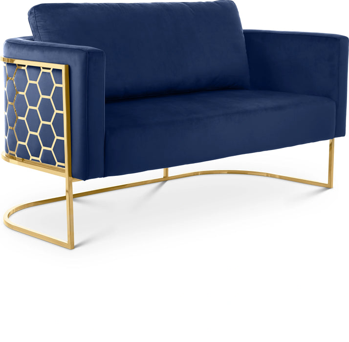 Casa Navy Velvet Loveseat