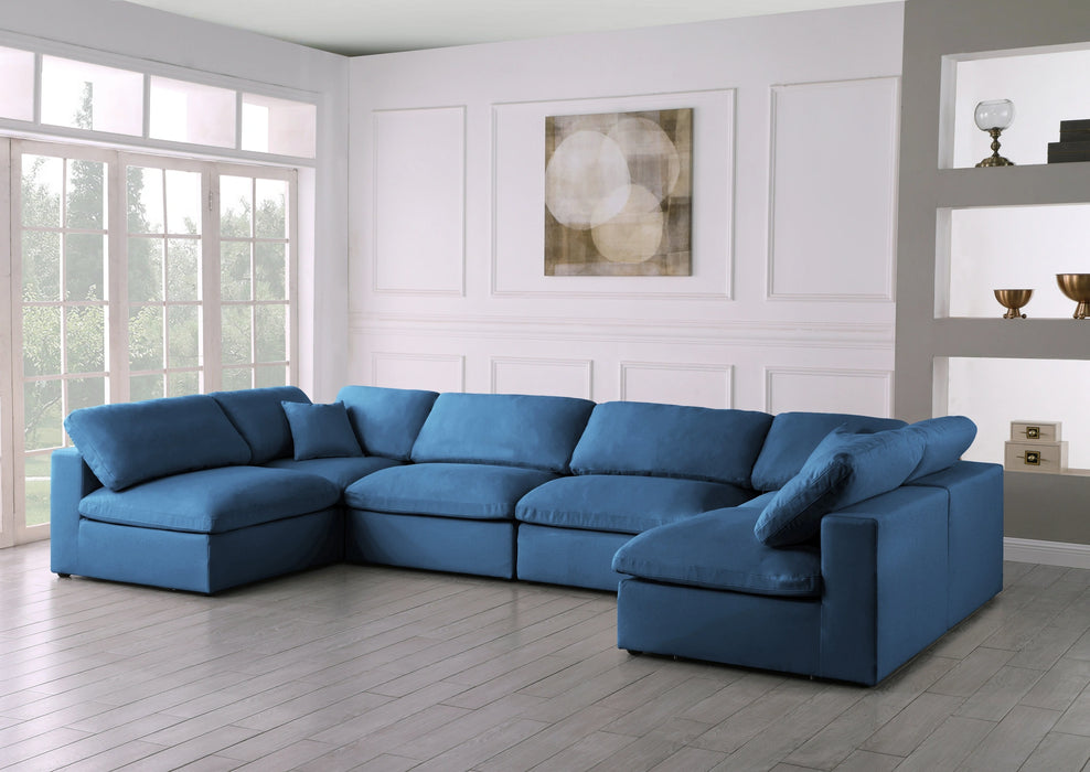 Plush Navy Velvet Standard Cloud Modular Sectional