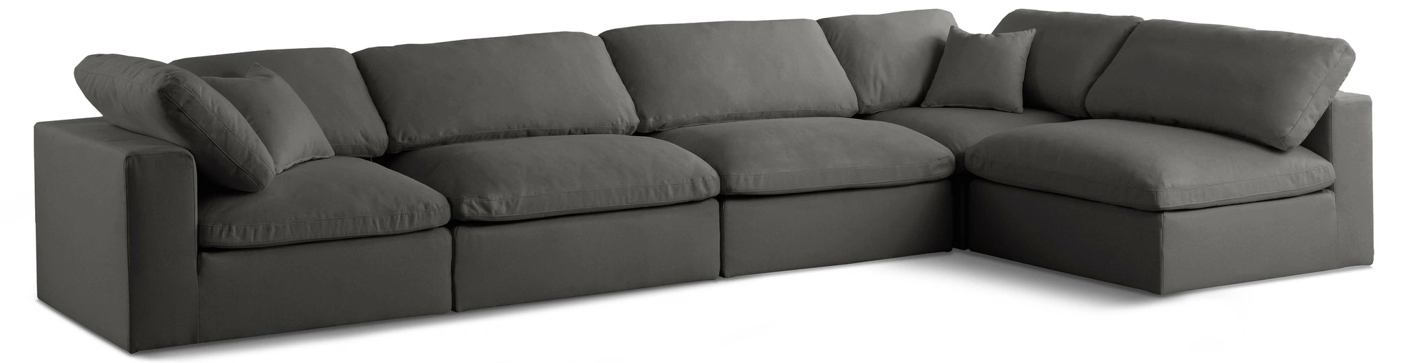 Plush Grey Velvet Standard Cloud Modular Sectional