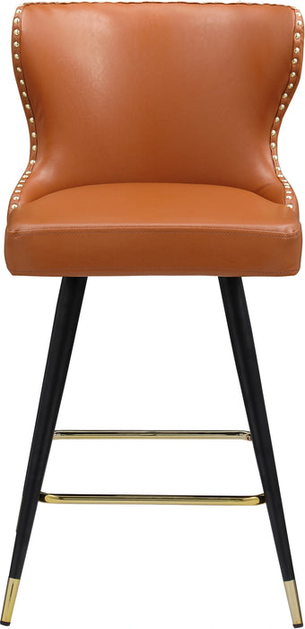 Hendrix Cognac Faux Leather Counter/Bar Stool