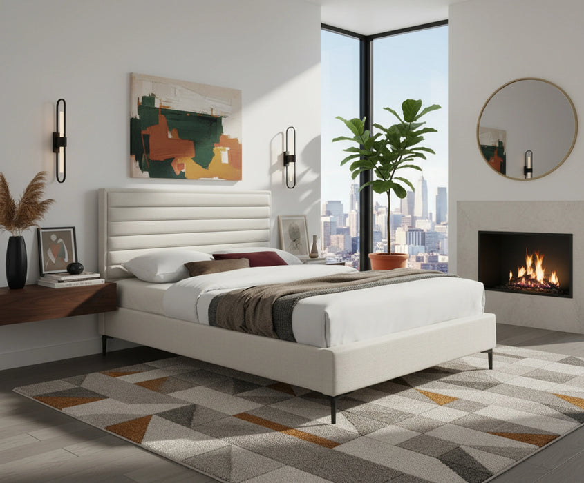 Hunter Cream Linen King Bed