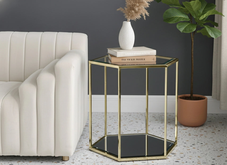Sei Brushed Gold End Table
