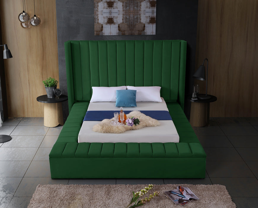 Kiki Green Velvet Full Bed (3 Boxes)