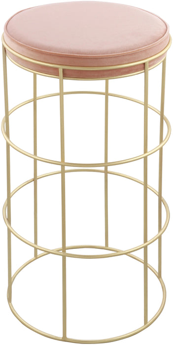 Rebar Pink Velvet Counter Stool
