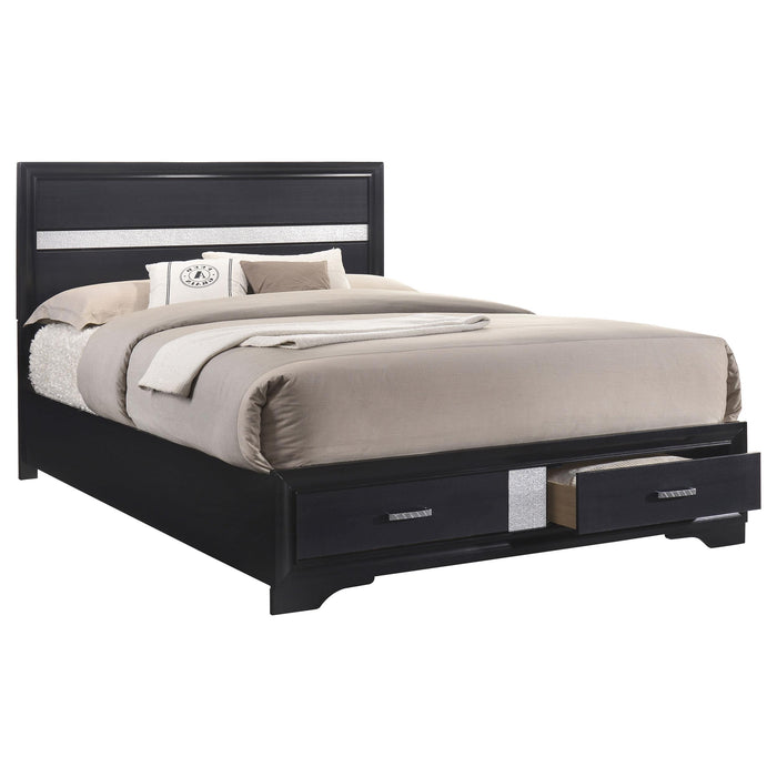 Miranda Eastern King 2-drawer Storage Bed Black image