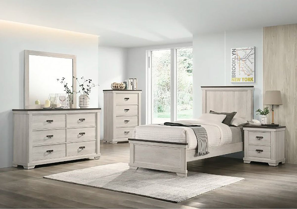 Crown Mark Furniture Leighton Full Panel Bed in White B8180-F