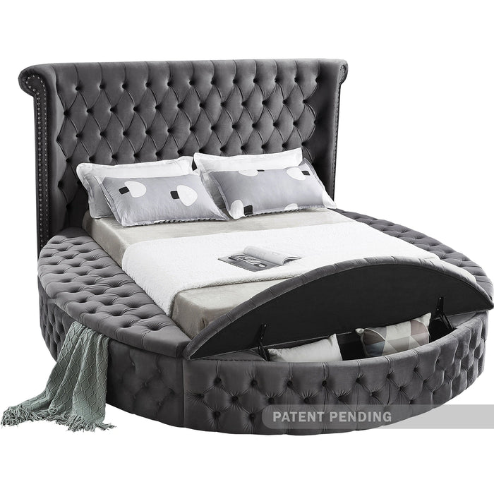 Luxus Grey Velvet King Bed (3 Boxes)