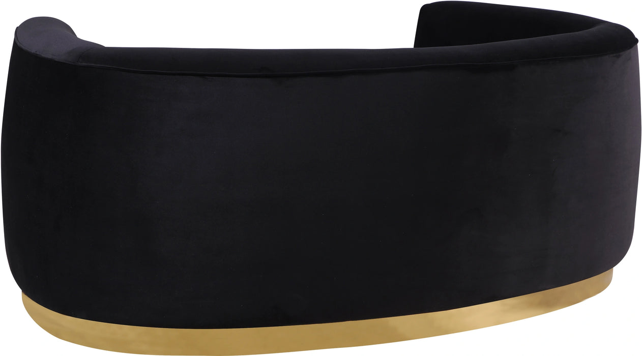 Julian Black Velvet Loveseat