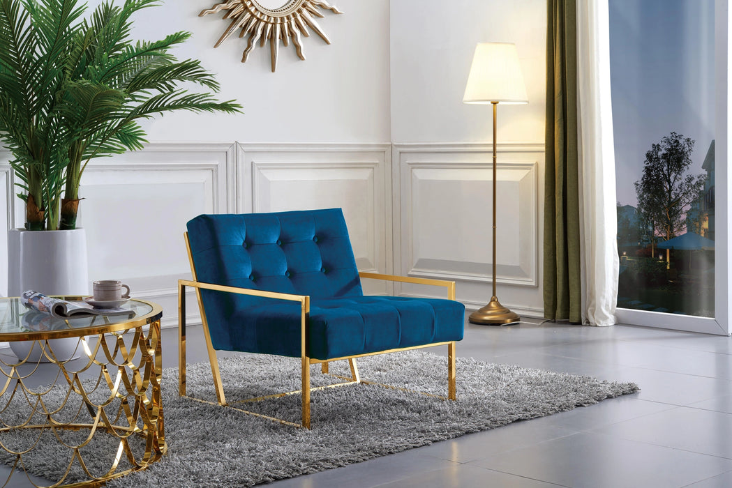 Pierre Navy Velvet Accent Chair