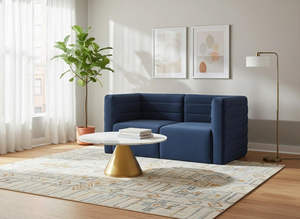 Quincy Navy Velvet Modular Sofa