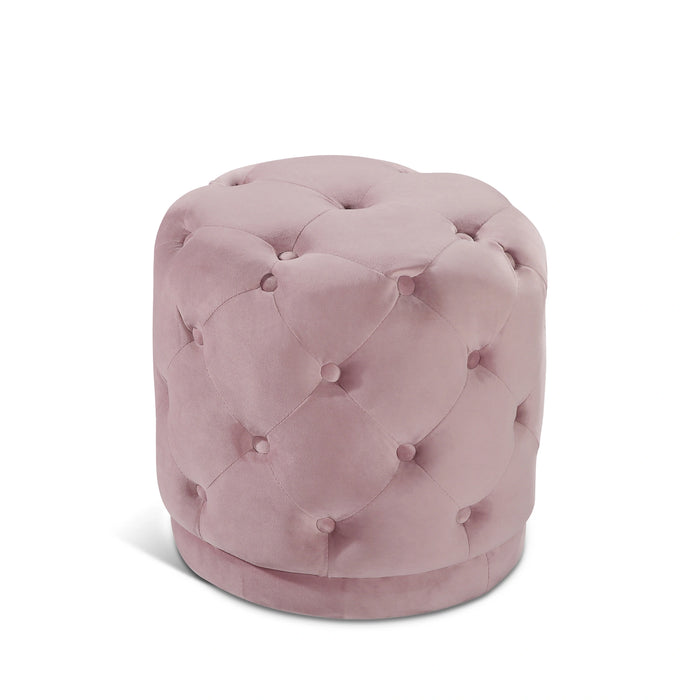 Harper Pink Velvet Ottoman/Stool