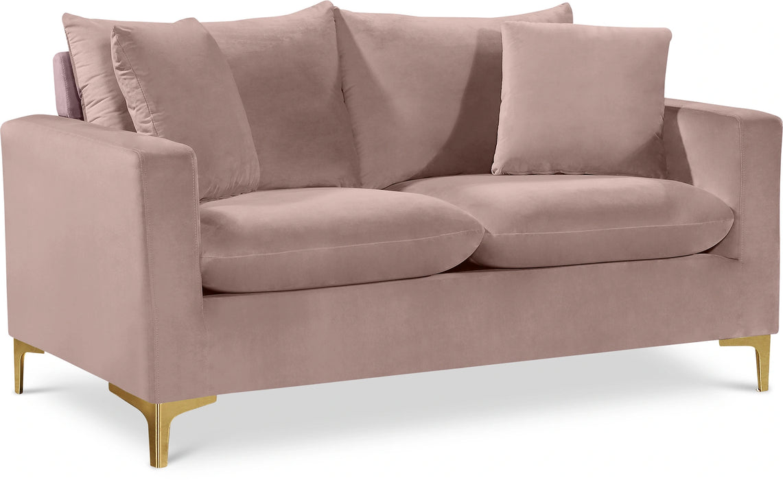 Naomi Pink Velvet Loveseat