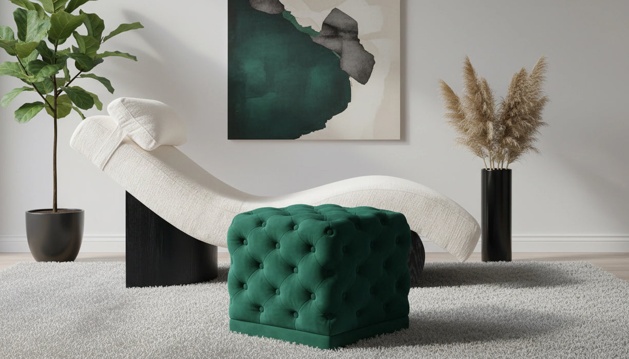 Stella Green Velvet Ottoman/Stool