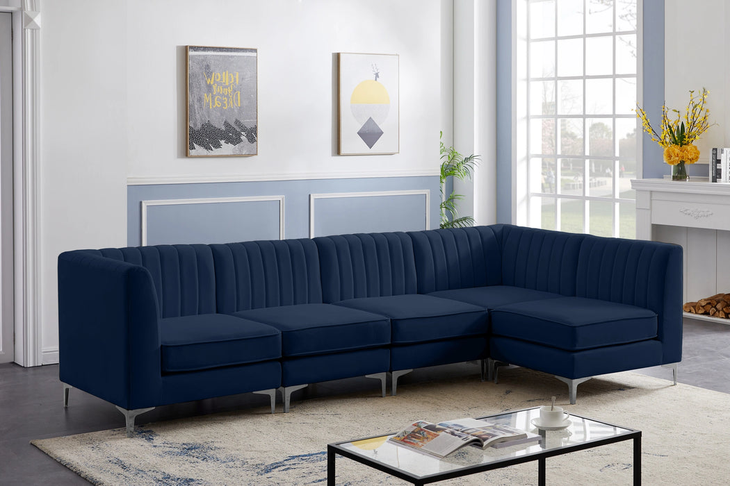 Alina Navy Velvet Modular Sectional