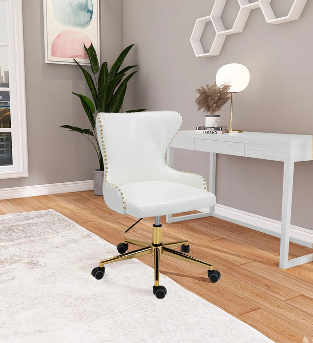 Hendrix White Faux Leather Office Chair