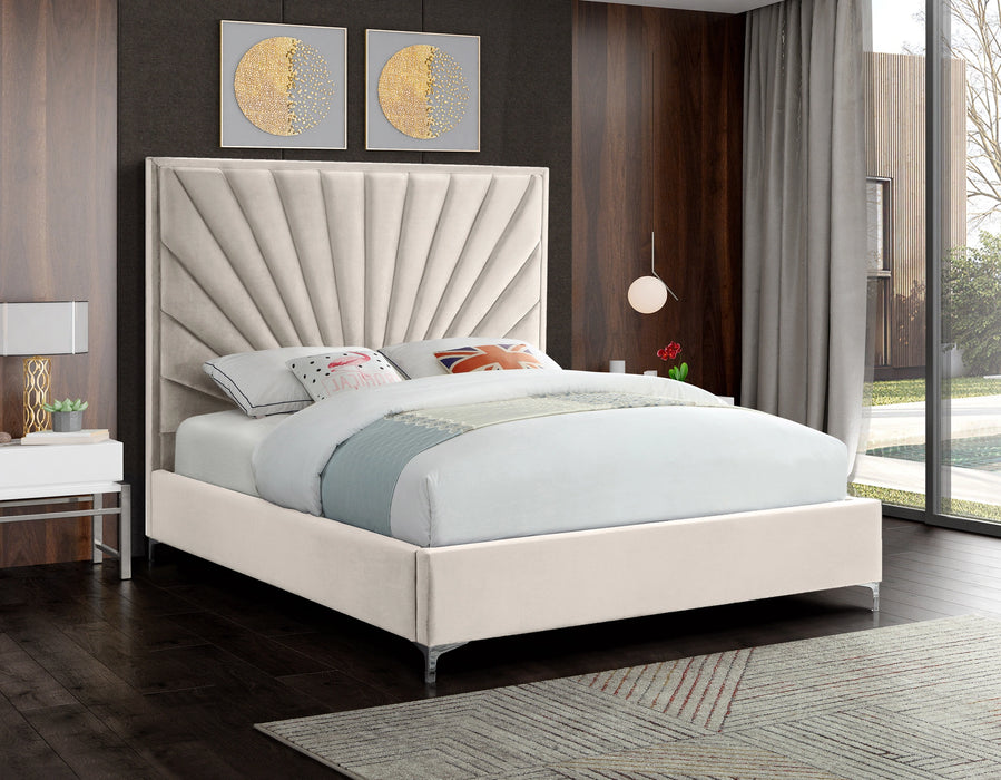 Eclipse Cream Velvet King Bed