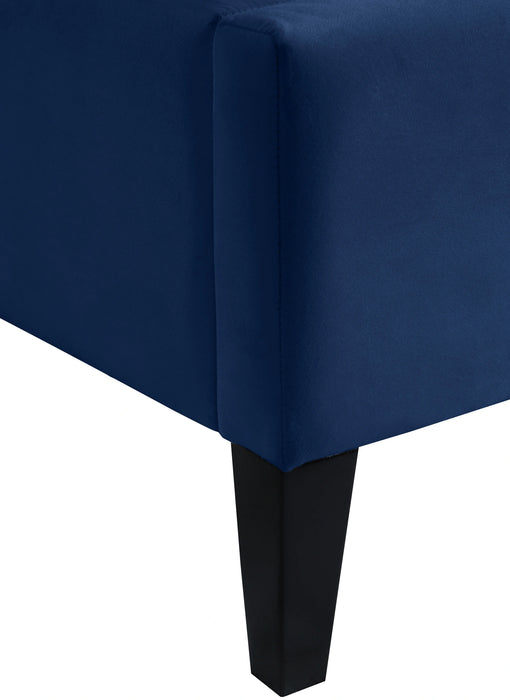 Fritz Navy Velvet King Bed