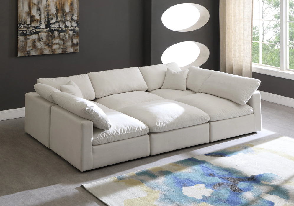 Plush Cream Velvet Standard Cloud Modular Sectional