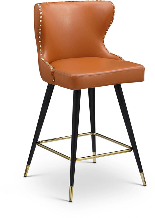 Hendrix Cognac Faux Leather Counter/Bar Stool