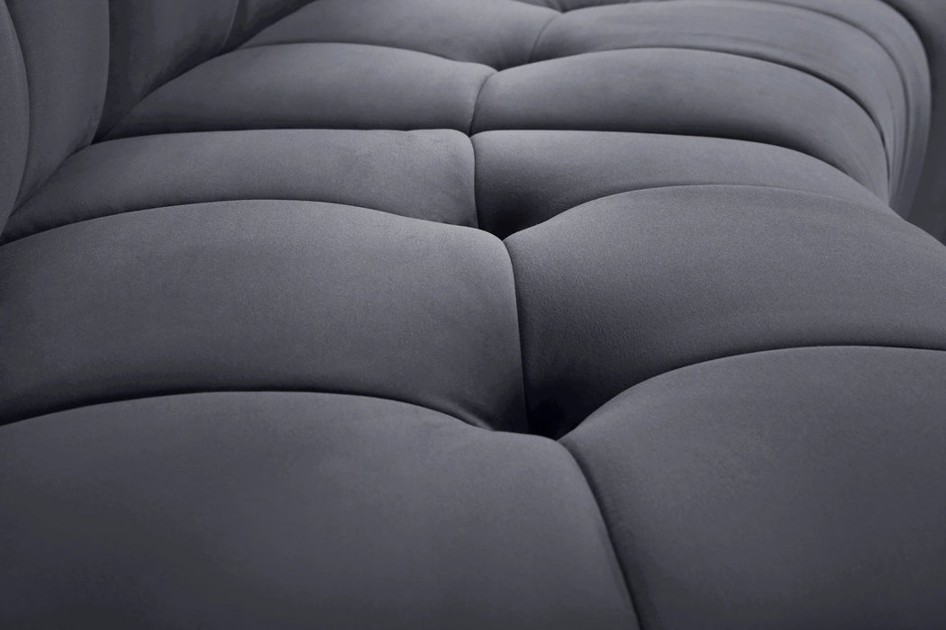 Limitless Grey Velvet 5pc. Modular Sectional