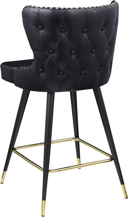 Hendrix Black Faux Leather Counter/Bar Stool