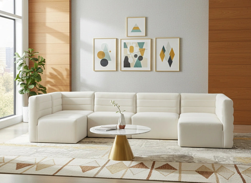 Quincy Cream Velvet Modular Sectional